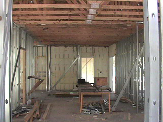 An original photograph of the interior construction of Tom and Helen’s house.