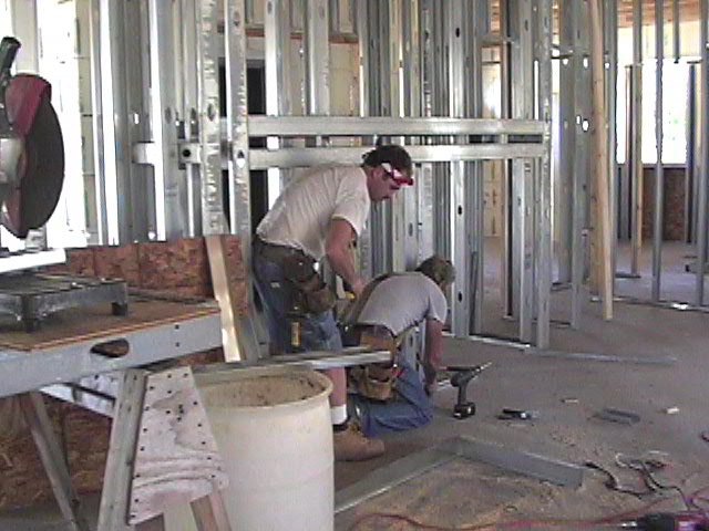 An original photograph of the interior construction of Tom and Helen’s house.