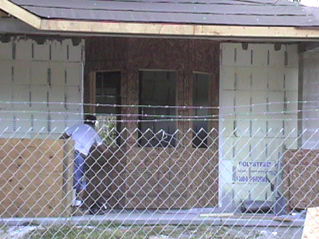 An original photograph of the interior construction of Tom and Helen’s house.
