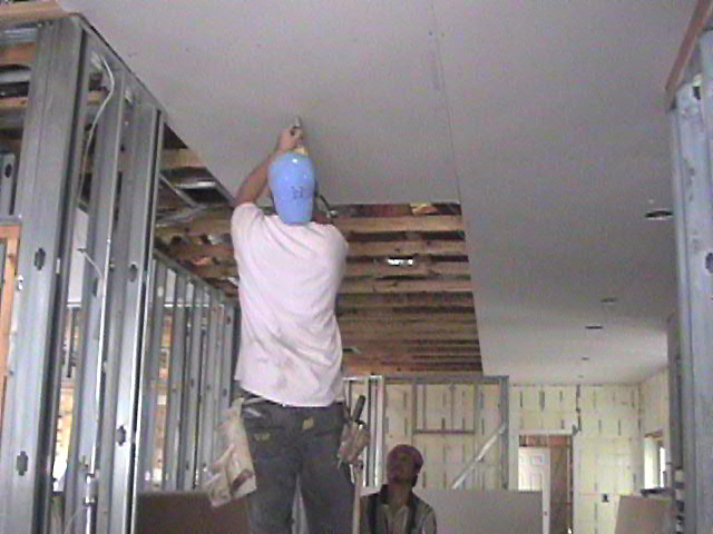 An original photograph of the interior construction of Tom and Helen’s house.